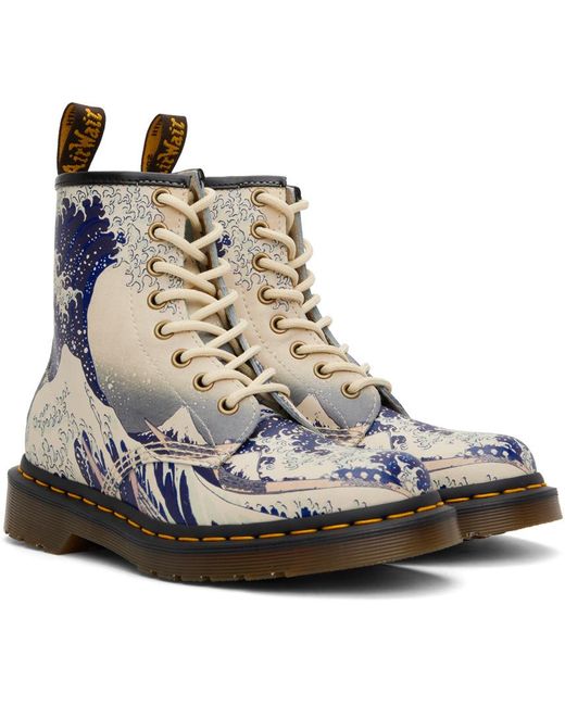 Dr. Martens Off-white The Met Edition 1460 Great Wave Boots in Blue | Lyst  Canada