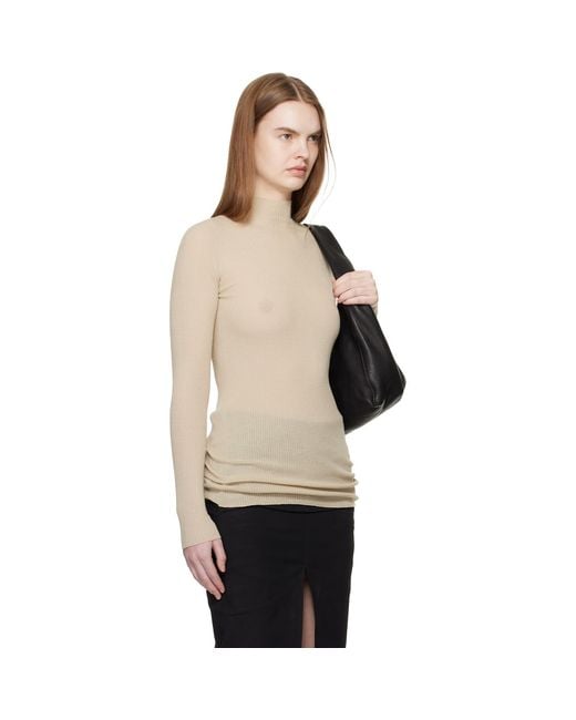 Rick Owens Natural Temple Ls Turtle Sweater