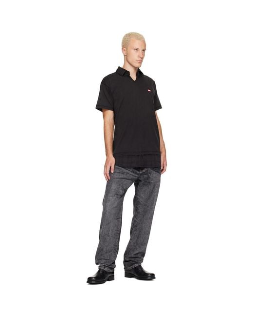 DIESEL Black T-Ansel Polo for men