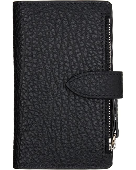 Maison Margiela Black Four Stitches Zip Card Holder for men
