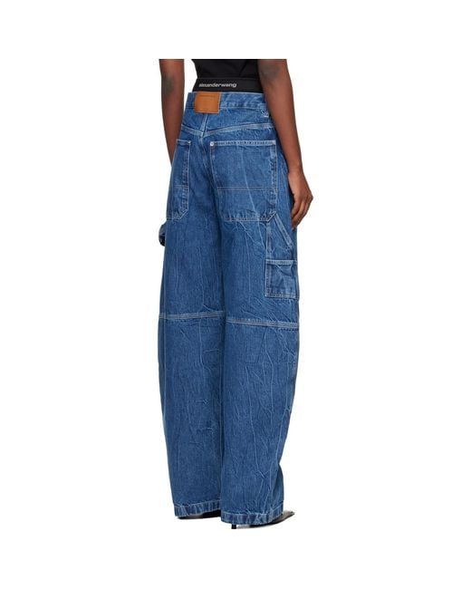 Alexander Wang Blue Pre-Styled Mid-Rise Oversized Jeans