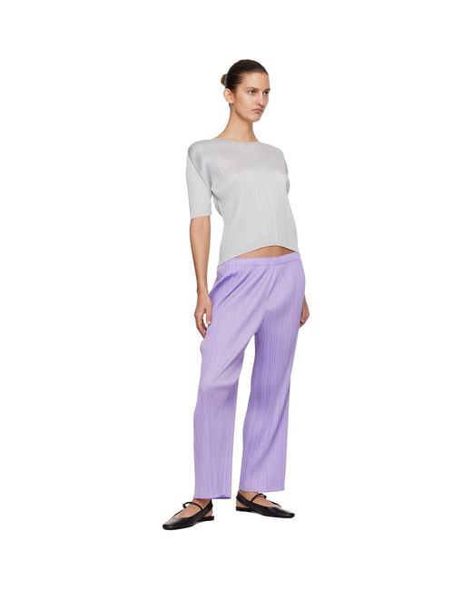 Pleats Please Issey Miyake Purple Monthly Colors April T-Shirt