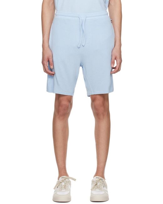Boss Blue Embroidered Shorts for men