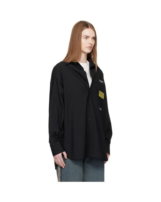 MM6 by Maison Margiela Black Tailored Wool-Blend Shirt