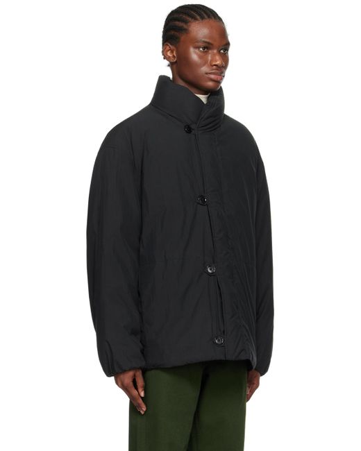 Lemaire Black Funnel Neck Jacket for men