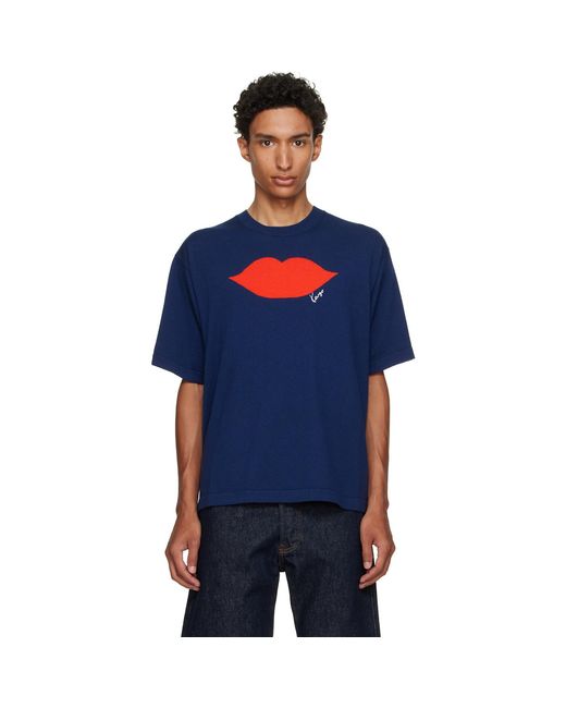 KENZO Blue Paris Loves' Knitted T-Shirt for men