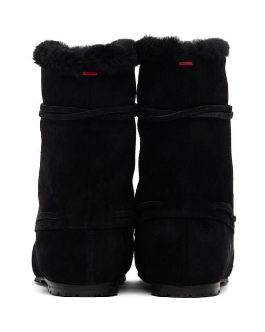 Aeyde Black Paul Shearling Ankle Boots