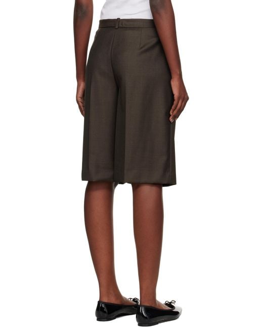 Loulou de Saison Black Adler Virgin Wool Bermuda Shorts