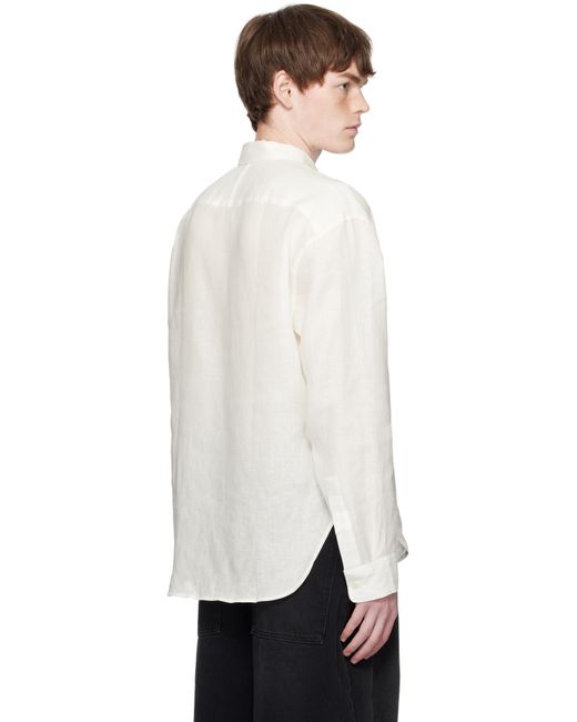 Studio Nicholson White Rafe Linen Shirt for men
