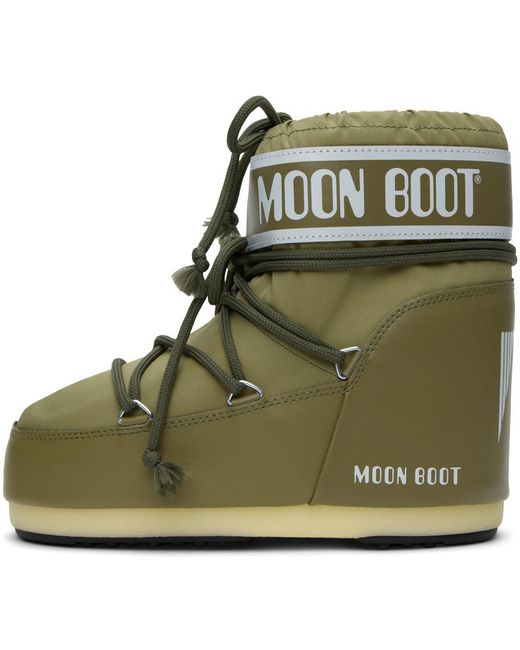 Moon Boot Green Khaki Low Icon Boots for men