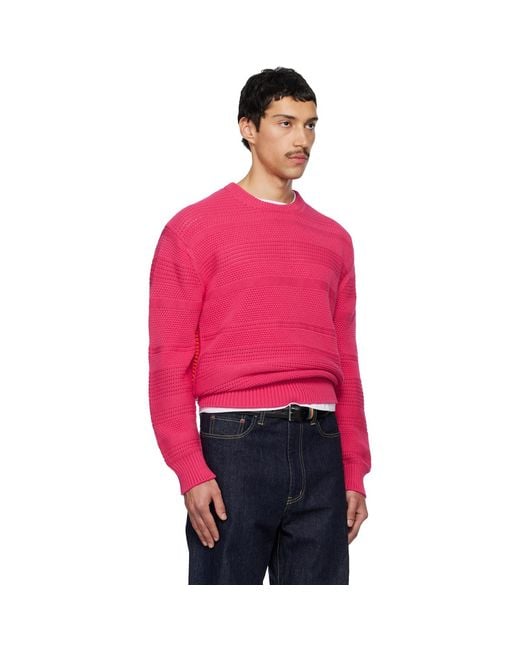 Paul Smith Pink Textured Cotton Sweater for men