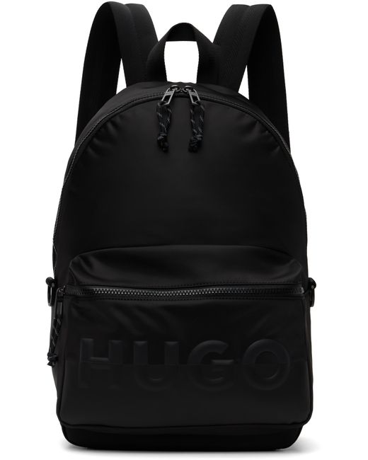 HUGO Printed-Logo Backpack in Black for Men | Lyst UK