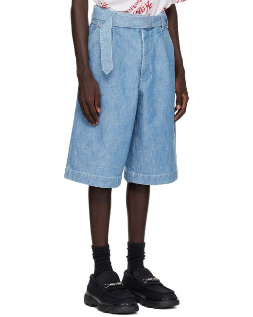 KENZO Blue Paris Wide Denim Shorts for men