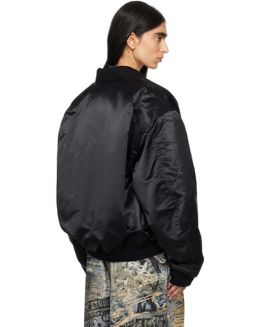 Acne Black Logogram Bomber Jacket