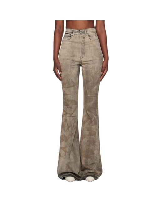 Rick Owens Natural Temple Bolan Bootcut Jeans