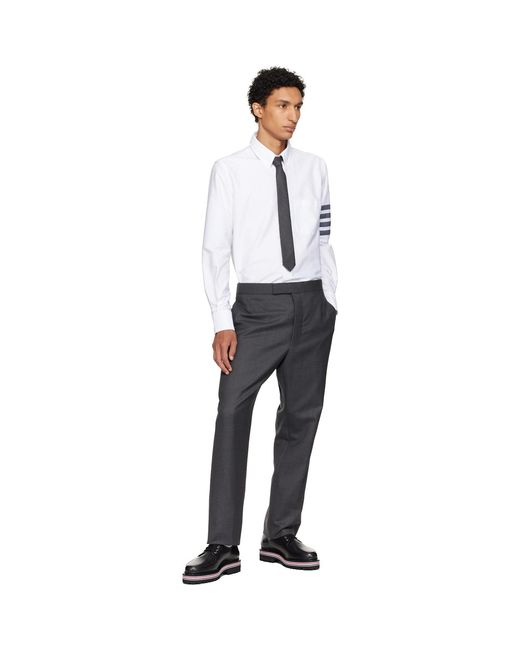 Thom Browne White Thom E Oxford 4-bar Shirt for men
