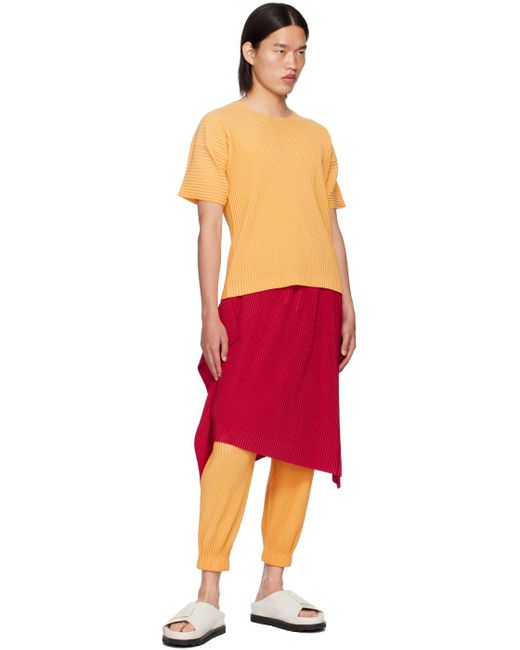 Homme Plissé Issey Miyake Red Rectangle Skirt for men