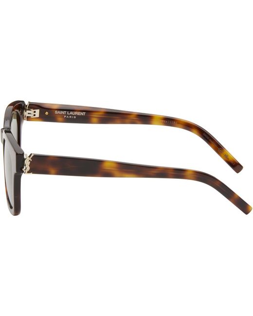 Saint Laurent Black Tortoiseshell Sl M124 Sunglasses for men