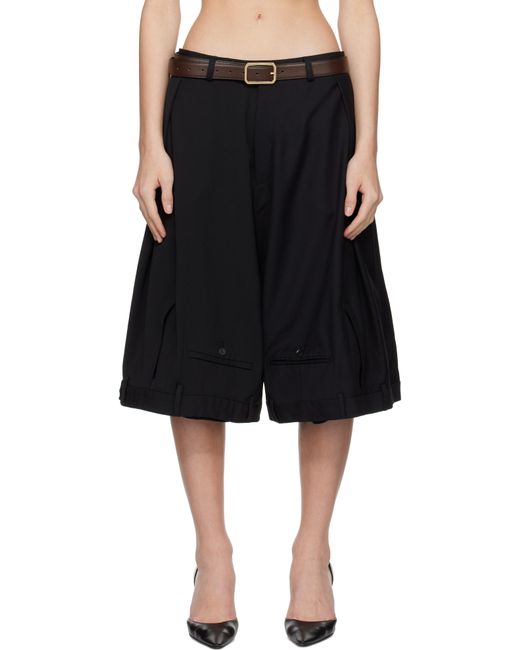 HODAKOVA Black Upside Down Wide Trouser Shorts