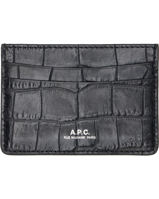 A.P.C. Black André Card Holder for men