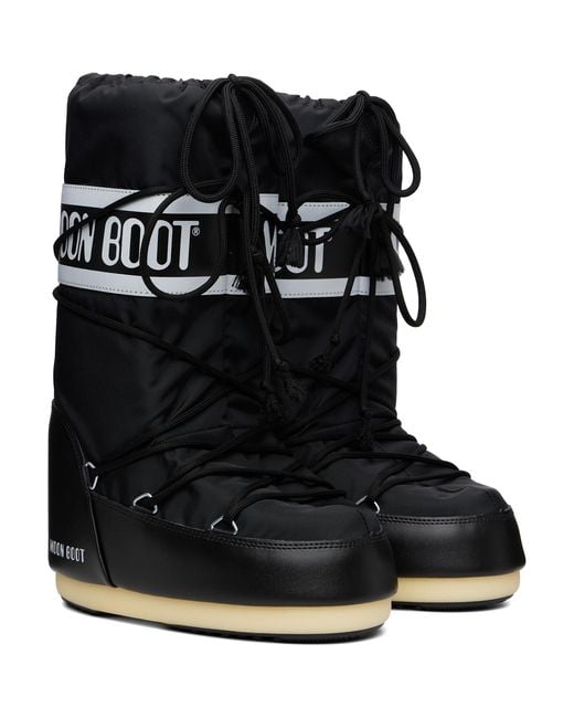 Moon Boot Black Icon Nylon Boots for men