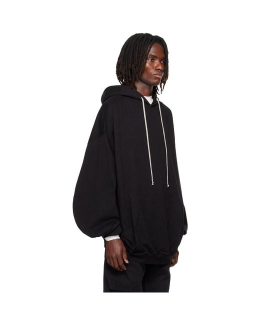 Rick Owens Black Tower Hun Hoodie for men