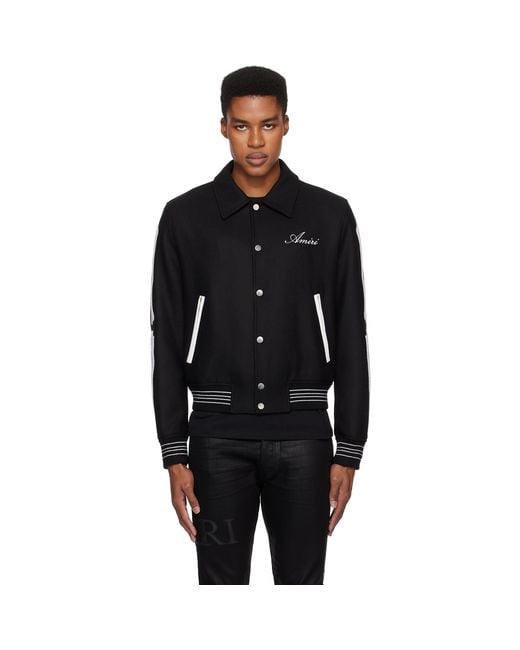 Amiri Black Bones Bomber Jacket for men