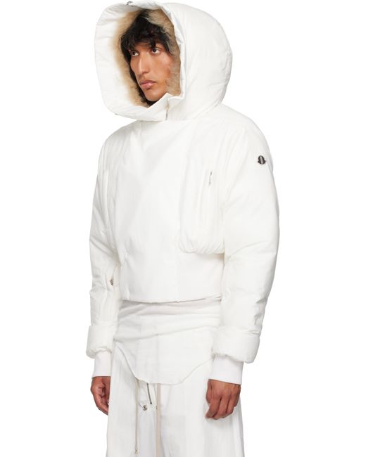 メンズ Rick Owens Moncler + オフホワイト Alice ファージャケット White