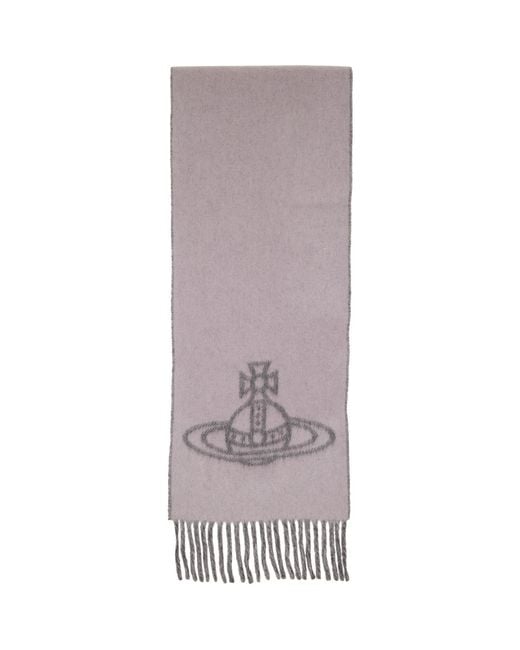 Vivienne Westwood Gray Double Face Scarf for men