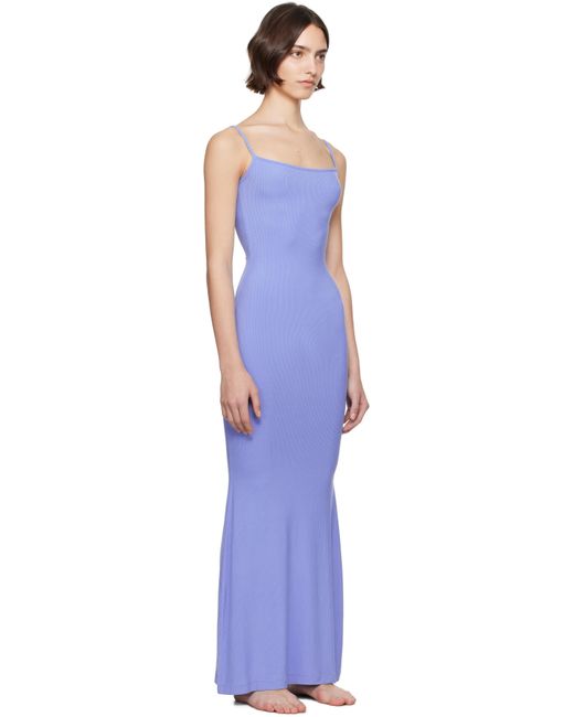 Skims Blue Soft Lounge Long Slip Dress