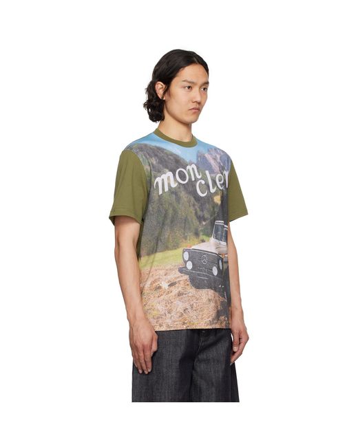 Moncler Genius Multicolor Mercedes-Benz By Nigo Khaki Short Sleeve T-Shirt for men