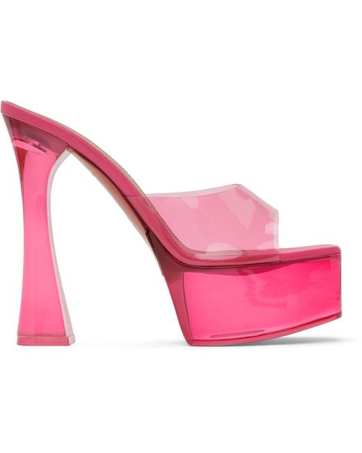 AMINA MUADDI Pink Dalida Glass 140 Heeled Sandals