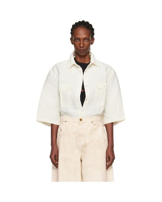 Willy Chavarria Natural Off- S/S Corcoran Shirt