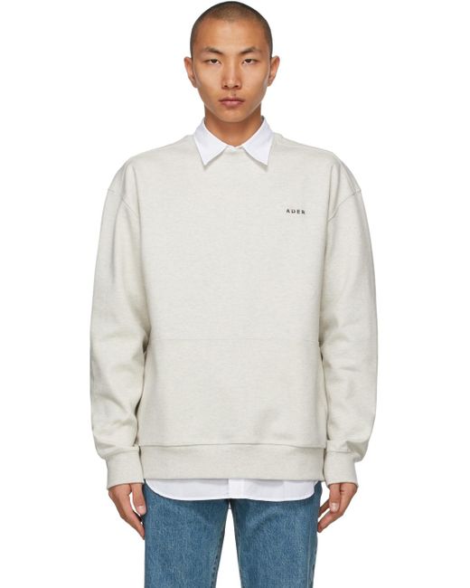 Ader Error コットン ベージュ オーバーサイズ スウェットシャツ カラー ナチュラル メンズ Lyst