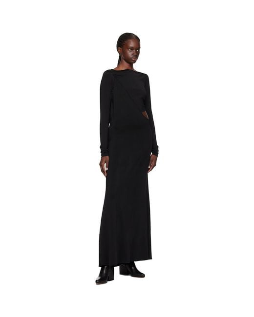 Paris Georgia Black Drape Maxi Dress