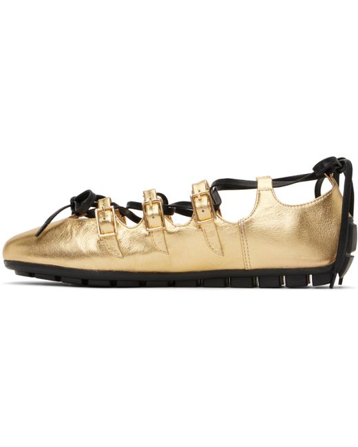 Simone Rocha Black Ghillie Grip Ballerina Flats