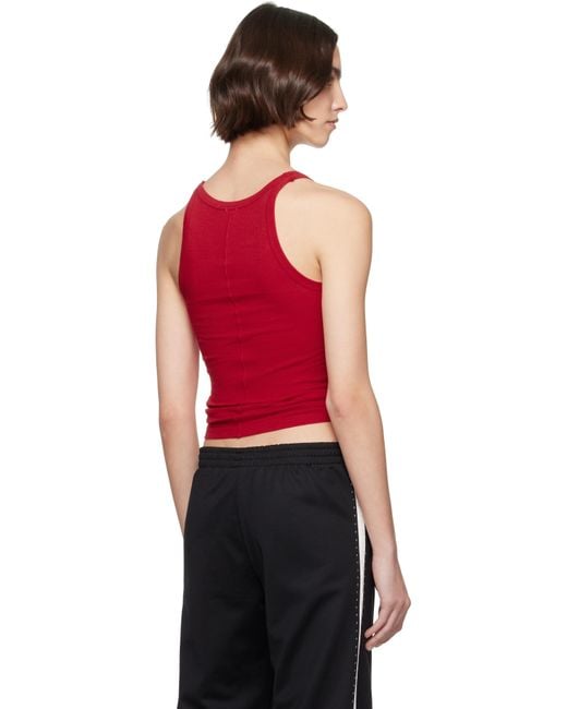 Re/done レッド Hanesエディション リブタンクトップ Red