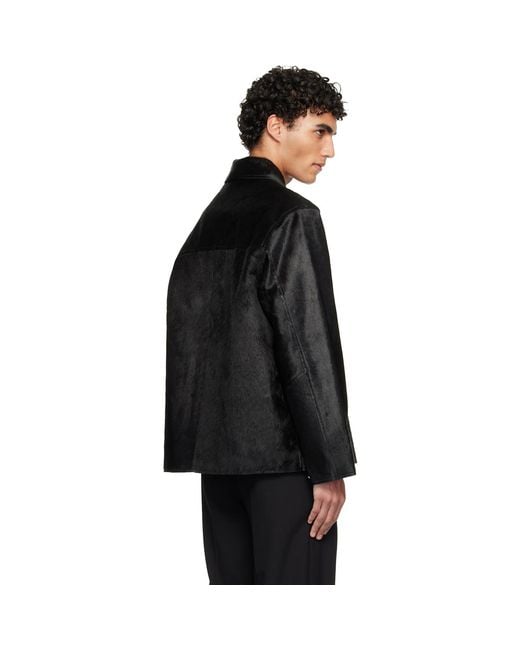 sunflower Black Cow Hide Coach Jacket for men