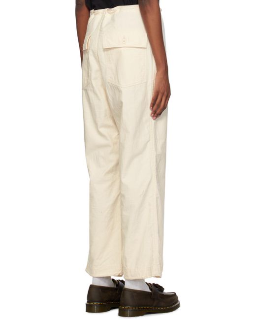 Needles Natural Off-white String Fatigue Trousers