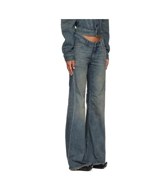 Balenciaga Blue Curved Waist Jeans