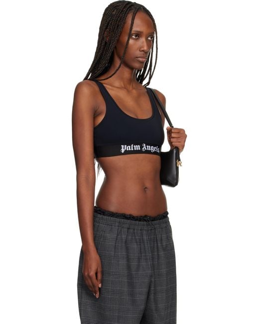 Palm Angels Black Classic Logo Sport Bra