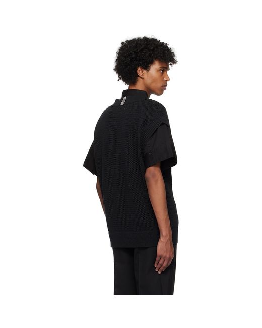 C2H4 Black Uniformity Knit Vest for men
