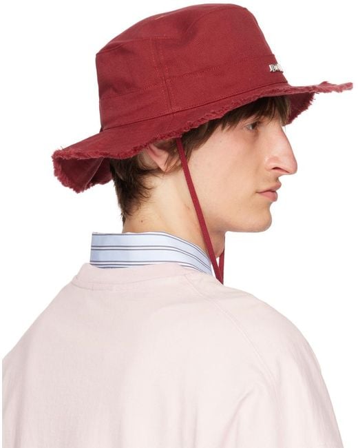 Jacquemus Pink Burgundy 'le Bob Artichaut' Hat for men
