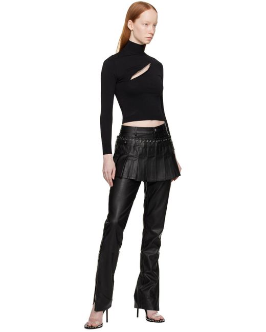 Miaou Black Renn Faux-leather Miniskirt