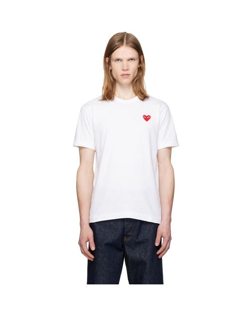 COMME DES GARÇONS PLAY White Heart Emblem' T-Shirt for men
