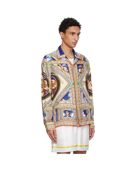 Casablanca Black 'Plafond Orne De Musique' Silk Shirt for men