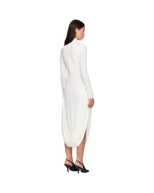 Stella McCartney White Draping Midi Dress