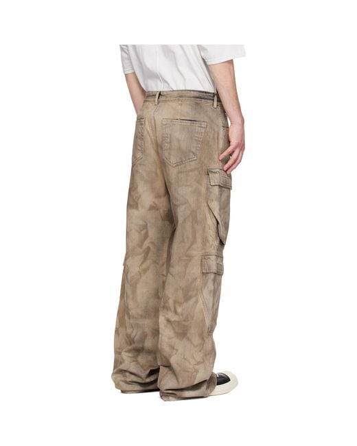 Rick Owens Natural Temple Double Cargo Jeans for men
