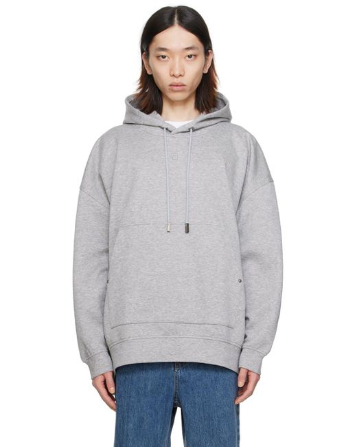 Wooyoungmi Gray Sleeve String Hoodie for men