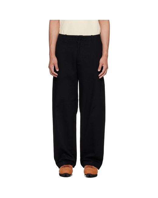 J EONGL I Black Heavy Cotton Cicada Trousers for men